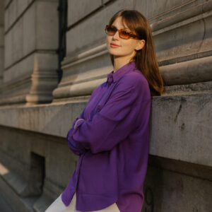 Oversizowa koszula damska | clari 0.7 | fioletowa |