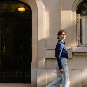 Granatowa, bawełniana koszula damska | clari 0.8 |