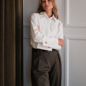 Biała oversizowa koszula damska | clari 0.24 | „The Business Power"