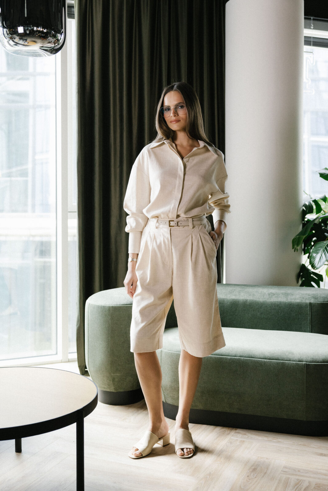 The Ease Set Clariani - lniana koszula Clari 0.27 i bermudy Clari 0.28 w komplecie